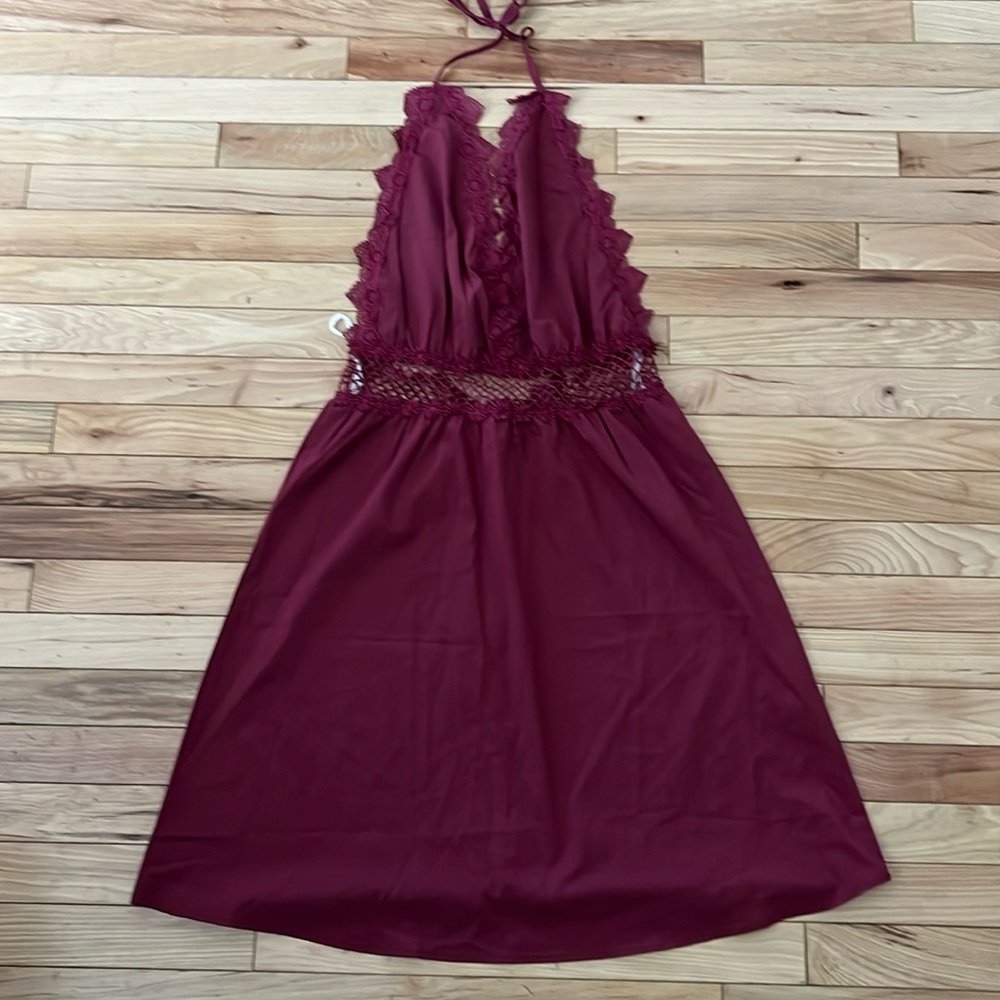 NWOT SHEIN wine colored dress / swim coverup, size medium